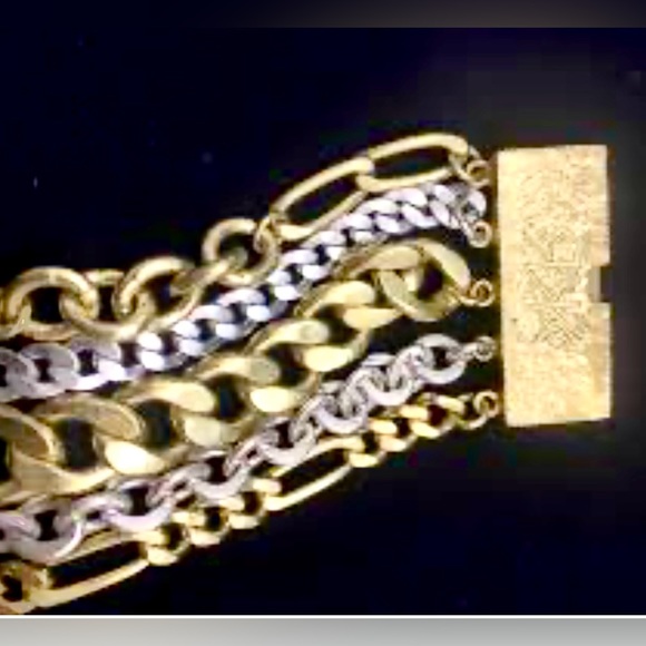 Silpada Vintage Sterling Silver & Brass 5 Strand Chain Bracelet (KR Collection) - Picture 5 of 8